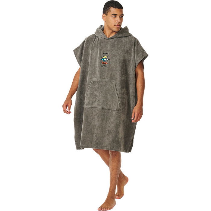 2024 Rip Curl Mens Logo Hooded Towel Changing Robe / Poncho 00GMTO - Grey